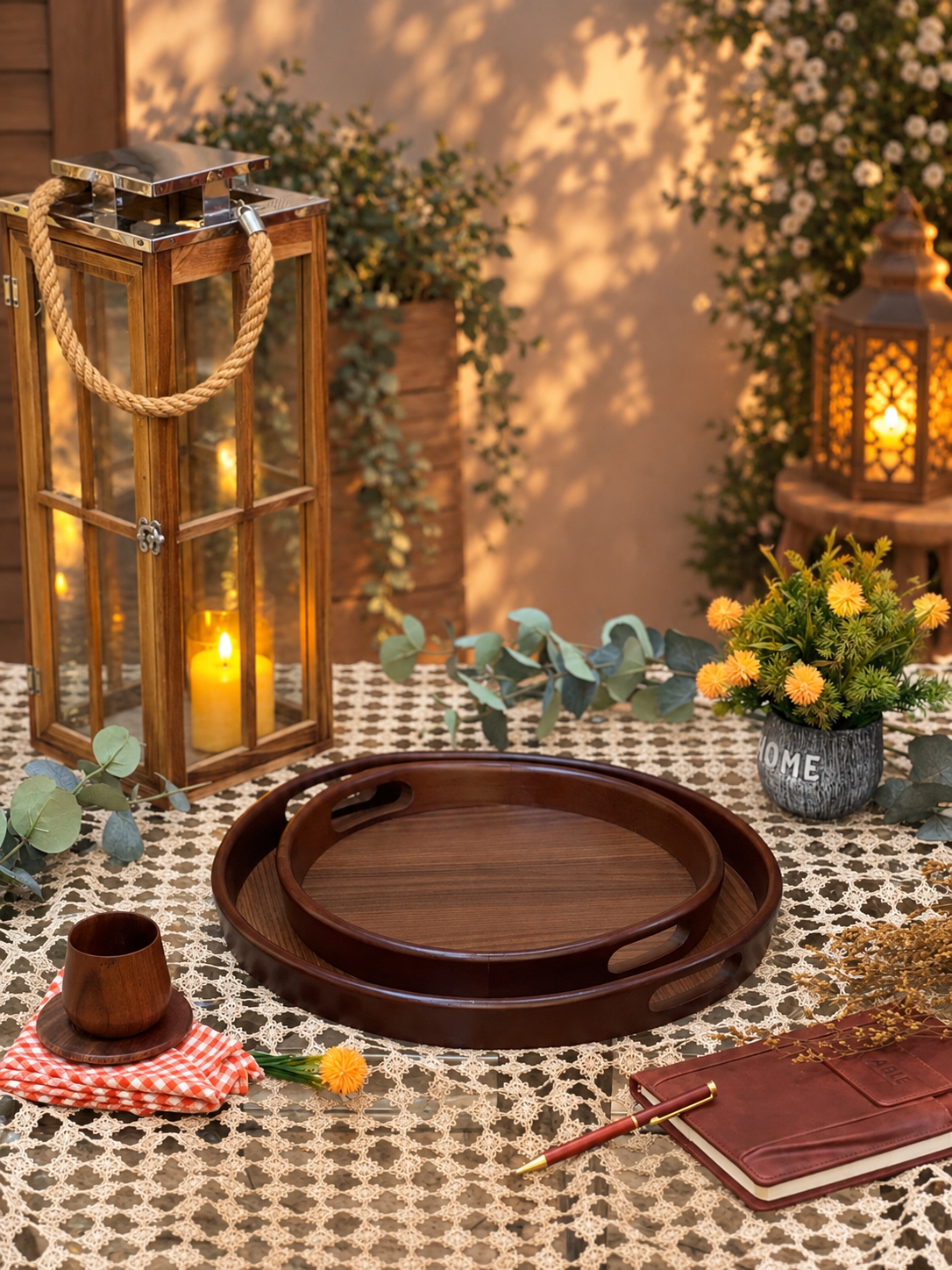 Round Wooden Tray Set - Ghonem Group