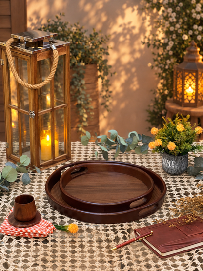 Round Wooden Tray Set - Ghonem Group