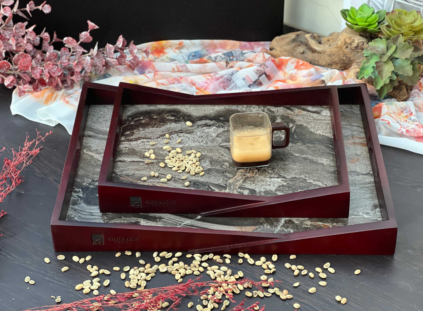 Triangular Wooden Tray - Ghonem Group