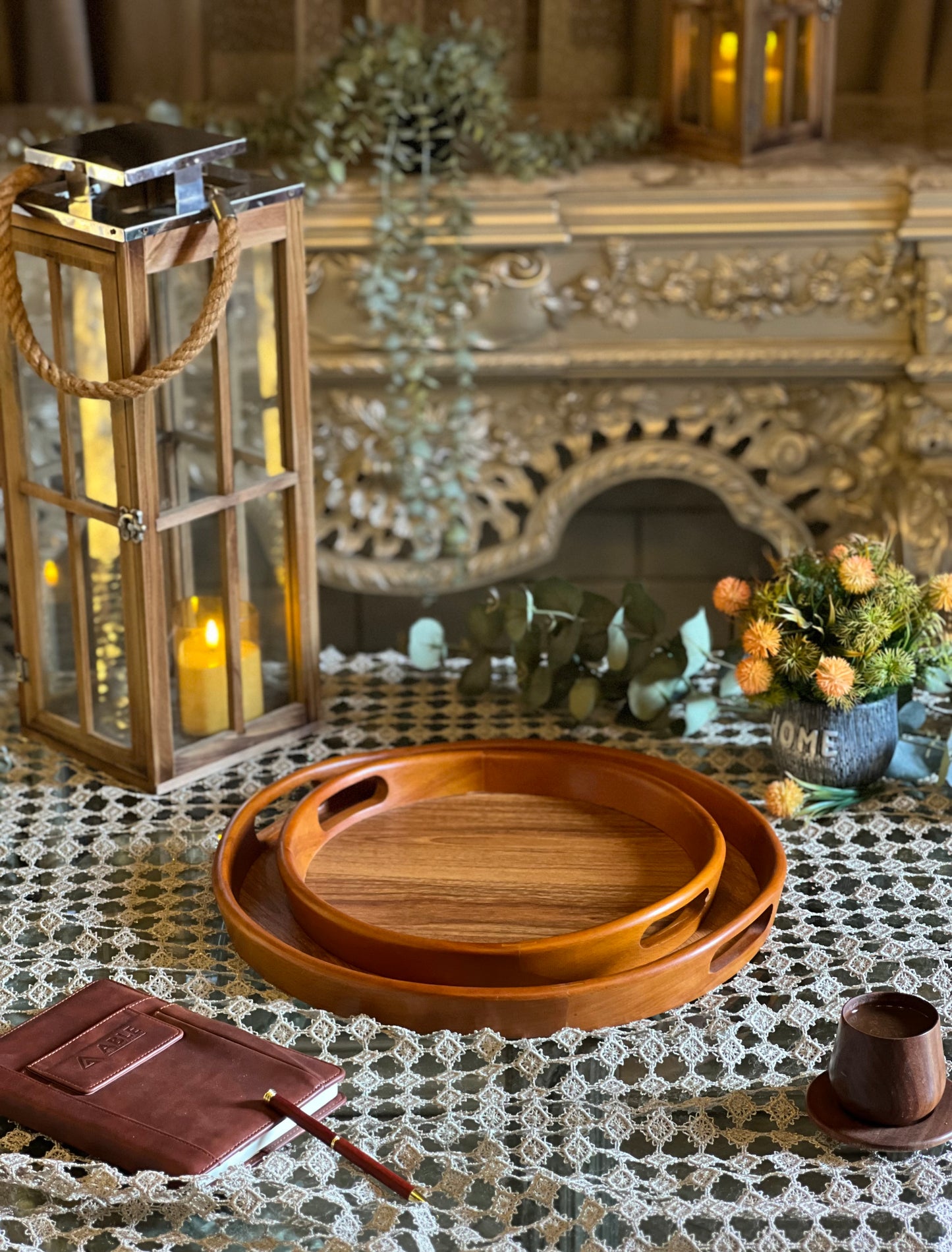 Round Wooden Tray Set - Ghonem Group