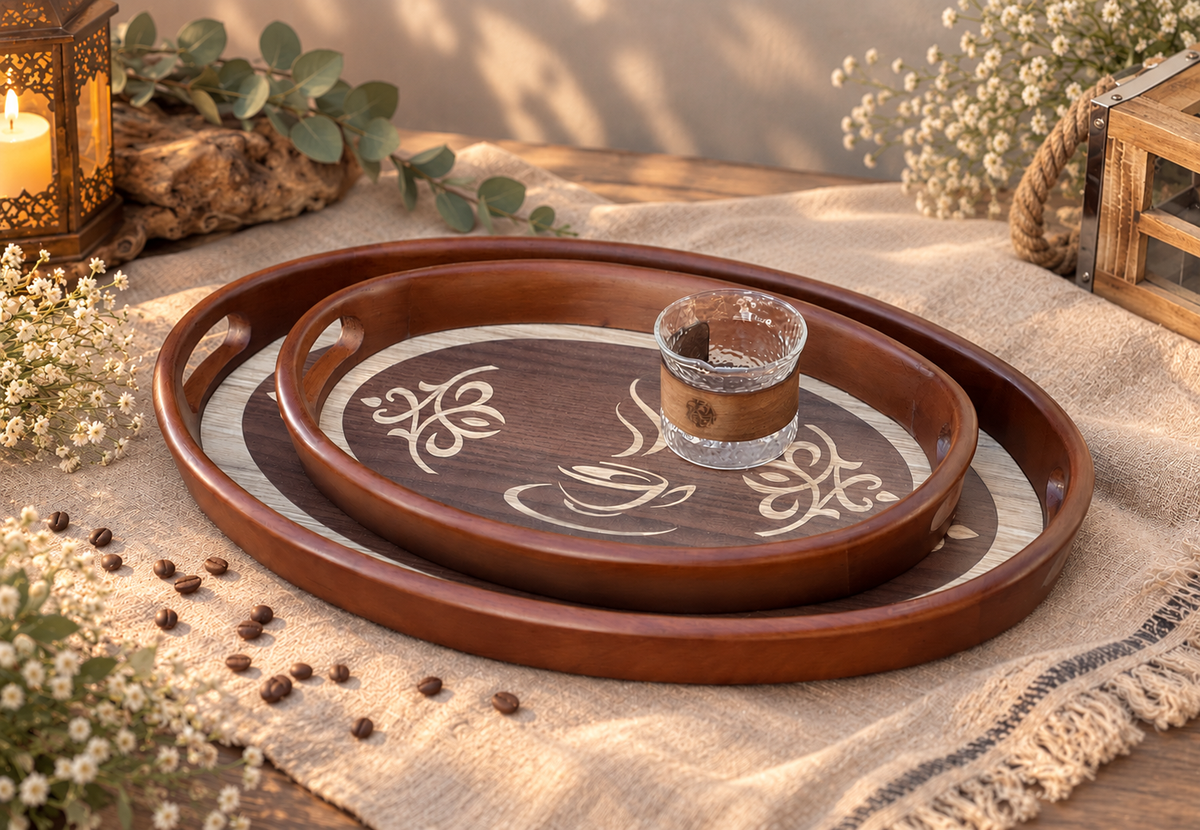 Oval Wooden Tray - Ghonem Group