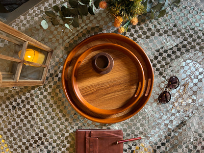 Round Wooden Tray Set - Ghonem Group
