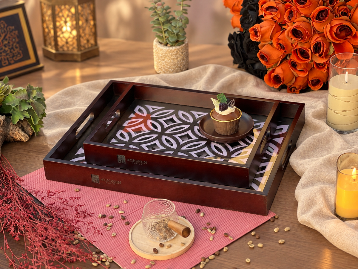 Arabesque Wooden Tray - Ghonem Group