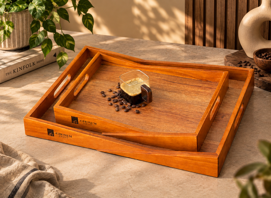 Triangular Wooden Tray - Ghonem Group