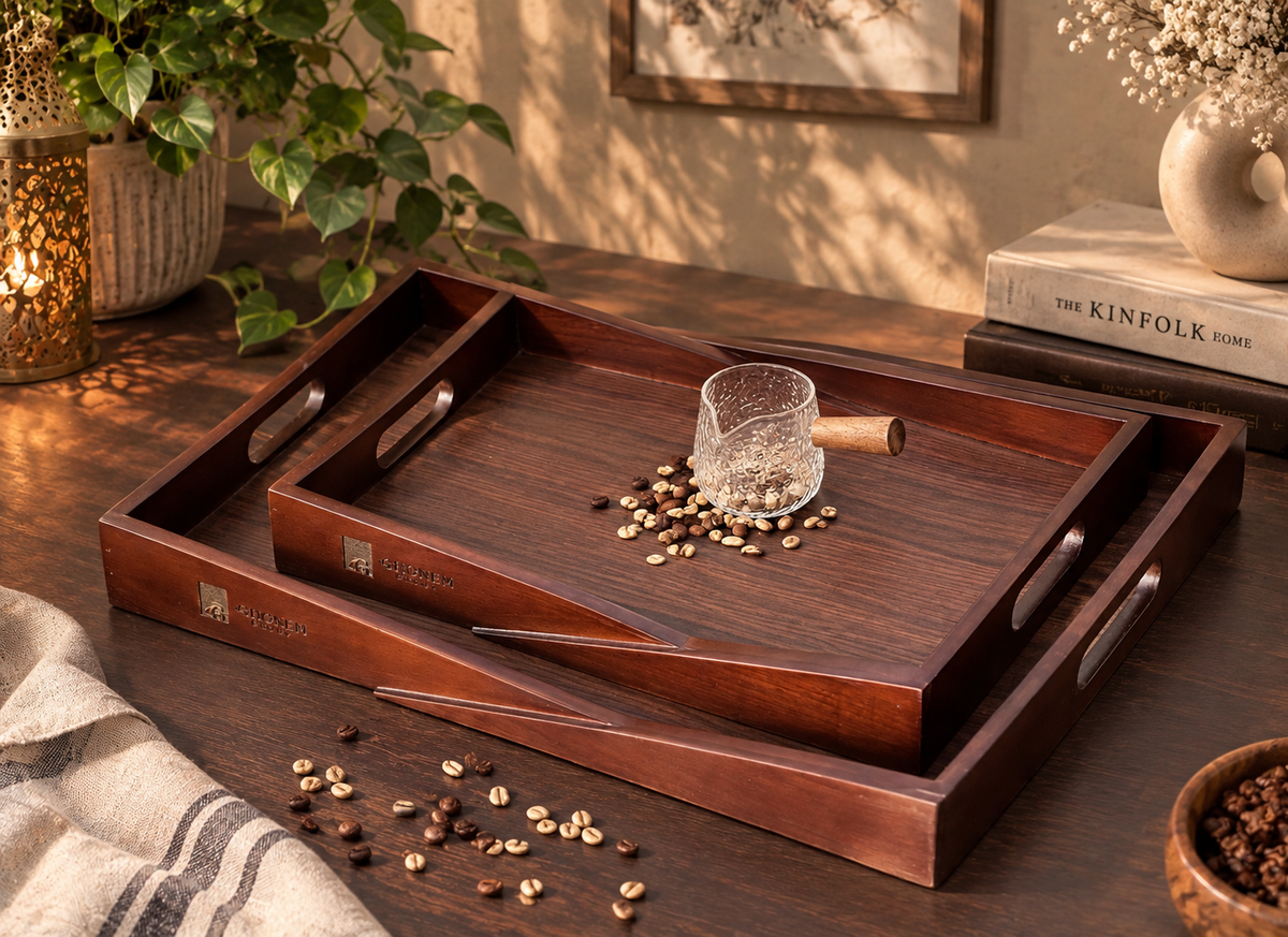 Triangular Wooden Tray - Ghonem Group