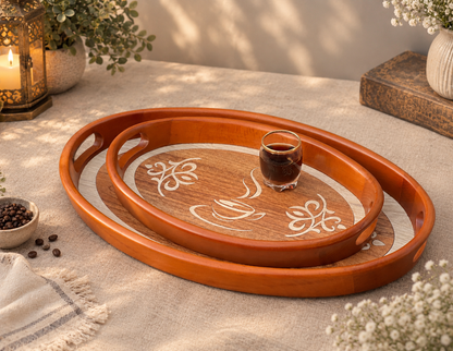 Oval Wooden Tray - Ghonem Group
