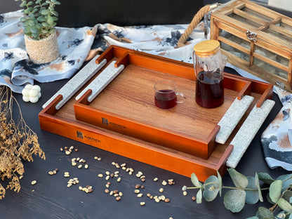 Granite Handle Wooden Tray