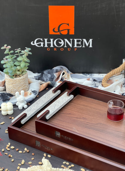 Granite Handle Wooden Tray