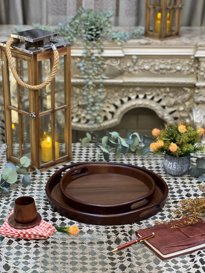 Round Wooden Tray Set - Ghonem Group