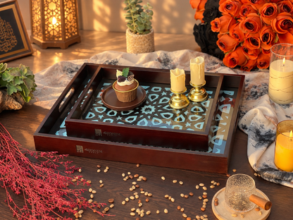 Arabesque Wooden Tray - Ghonem Group
