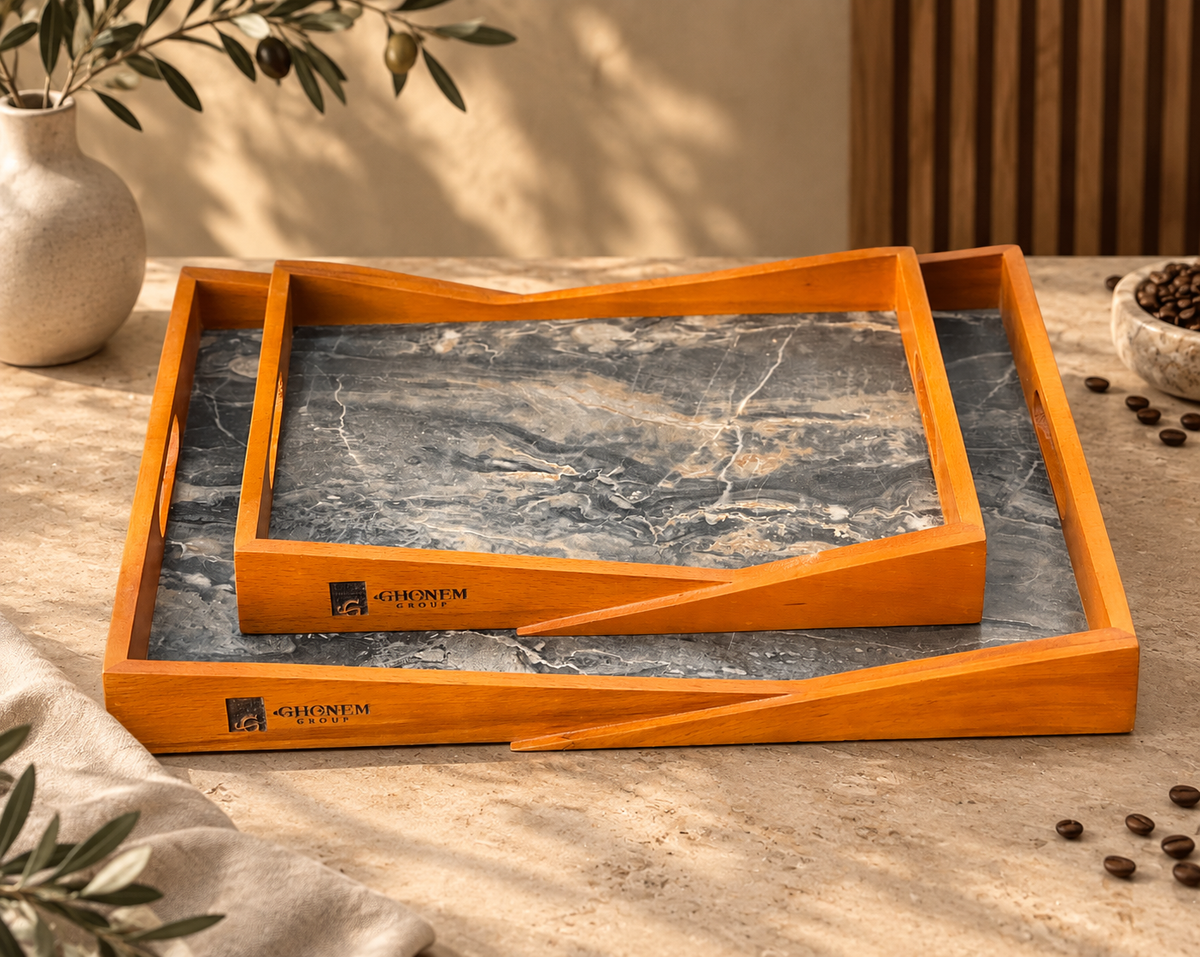 Triangular Wooden Tray - Ghonem Group