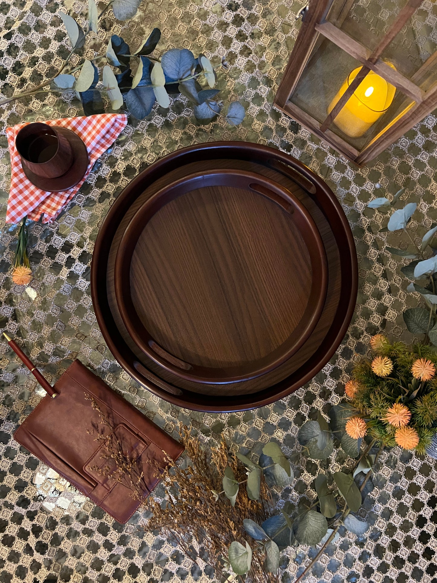 Round Wooden Tray Set - Ghonem Group