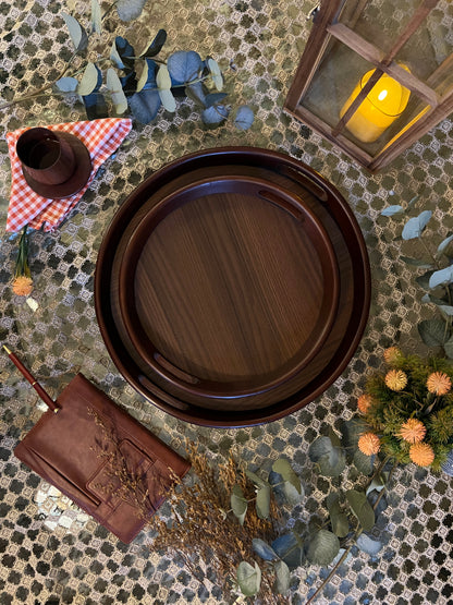Round Wooden Tray Set - Ghonem Group
