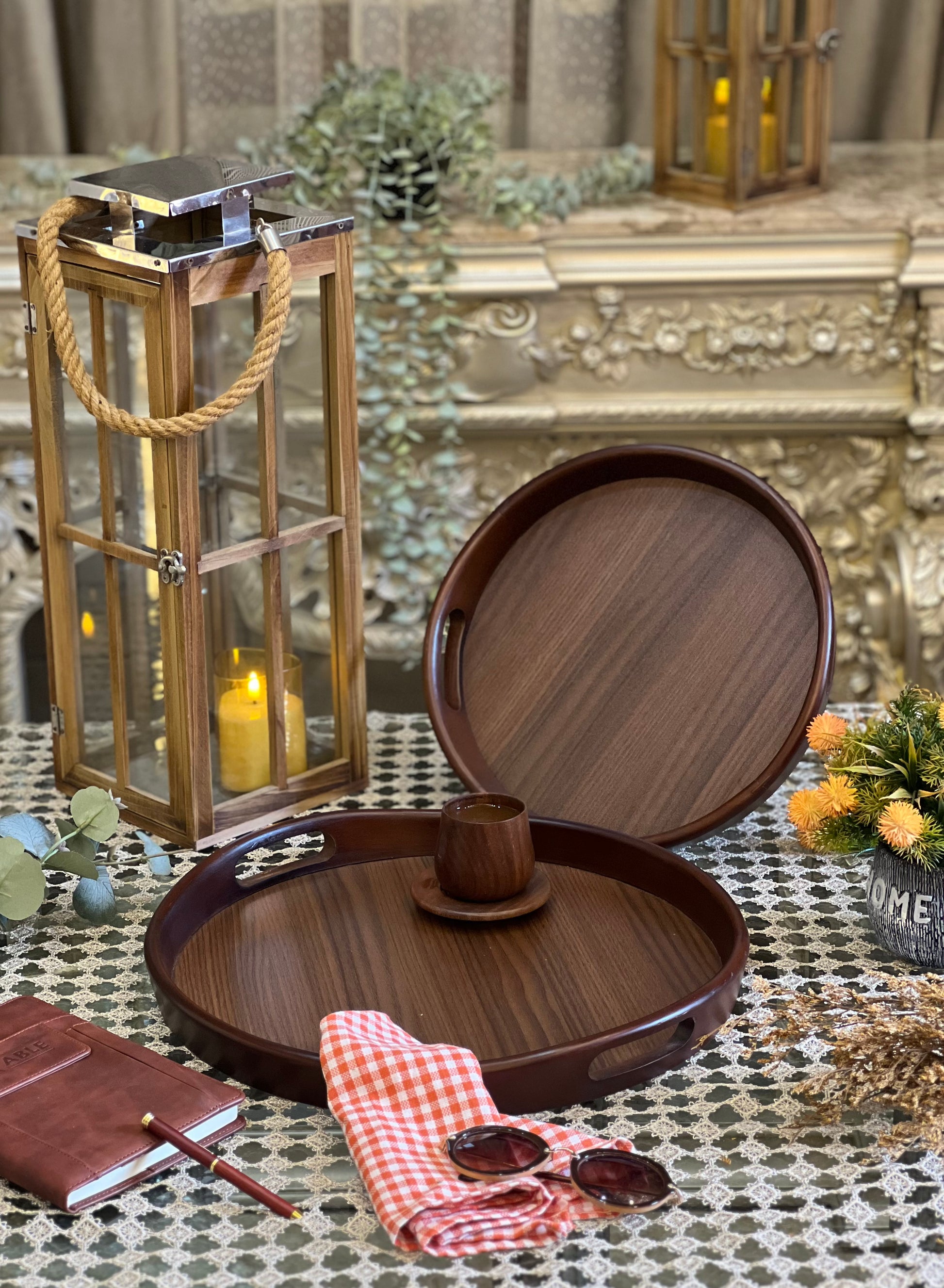 Round Wooden Tray Set - Ghonem Group
