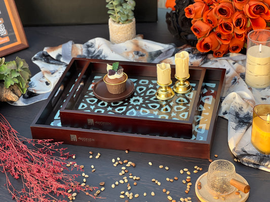 Arabesque Wooden Tray - Ghonem Group