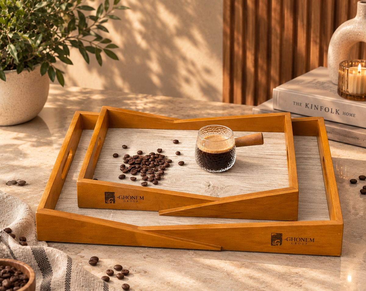 Triangular Wooden Tray - Ghonem Group