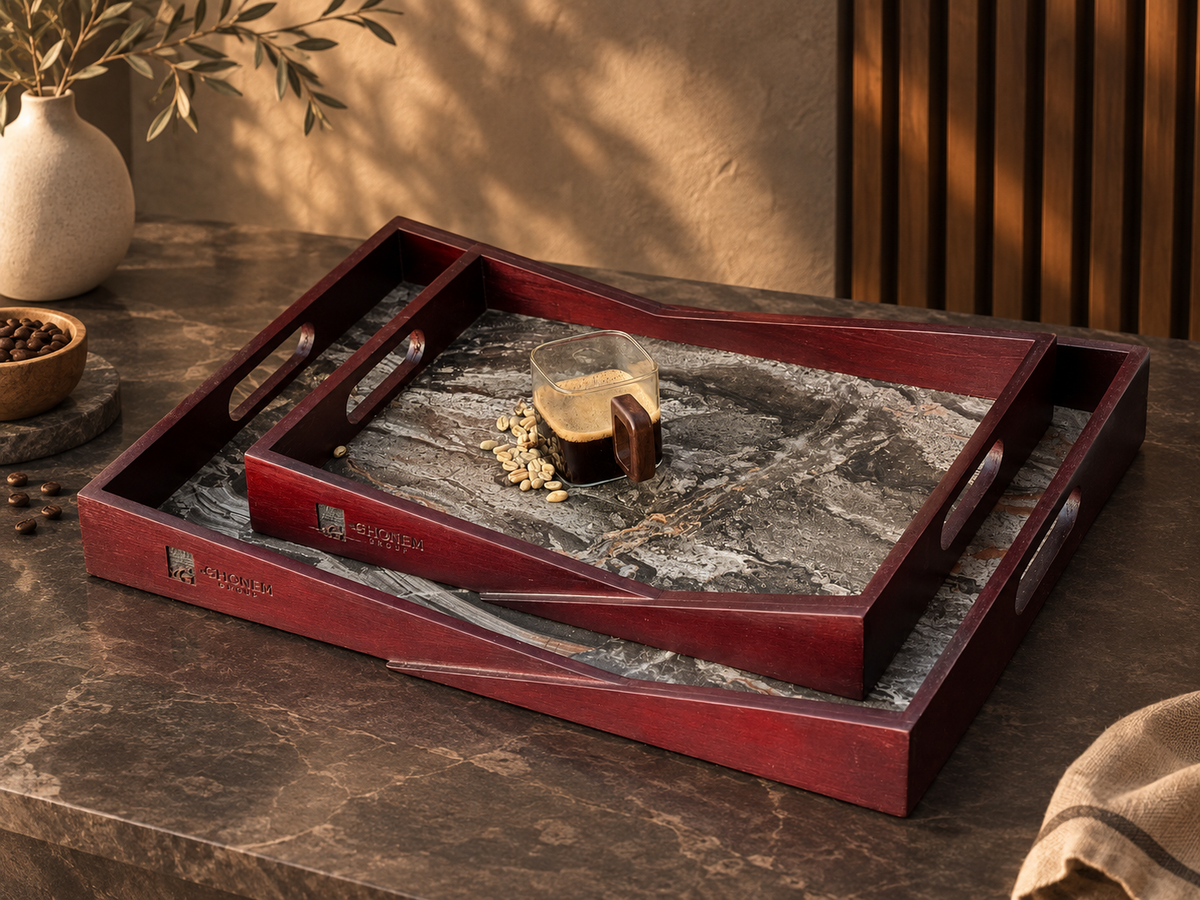 Triangular Wooden Tray - Ghonem Group