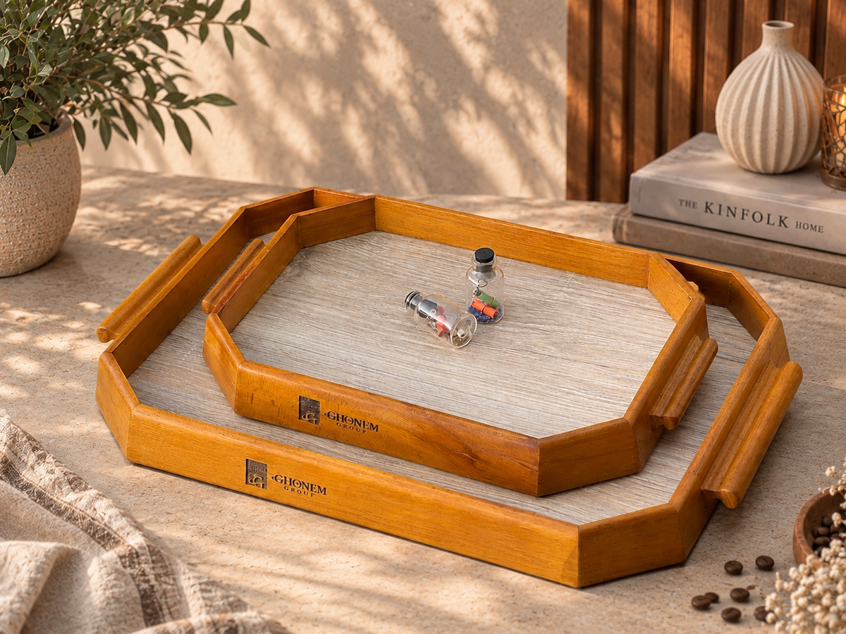 Octagonal Wooden Tray - Ghonem Group