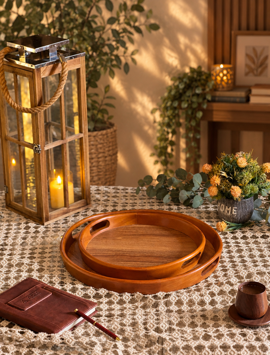 Round Wooden Tray Set - Ghonem Group