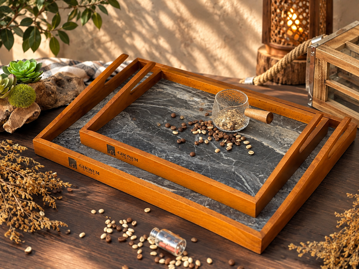 Ghazala Wooden Tray - Ghonem Group