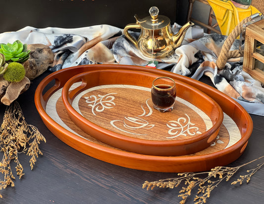 oval wooden tray