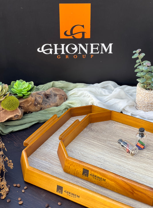 Octagonal wooden tray
