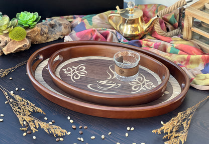 oval wooden tray