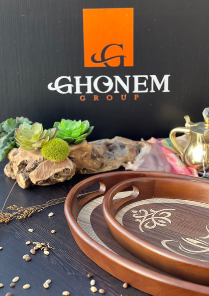 oval wooden tray